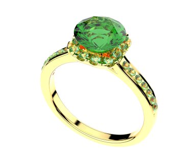 Güzel nişan yüzüğü arka planda izole edildi. 