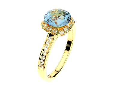 Güzel nişan yüzüğü arka planda izole edildi. 