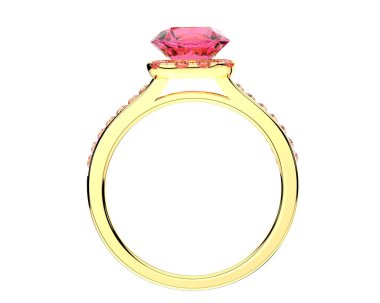 Güzel nişan yüzüğü arka planda izole edildi. 