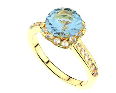 Güzel nişan yüzüğü arka planda izole edildi. 