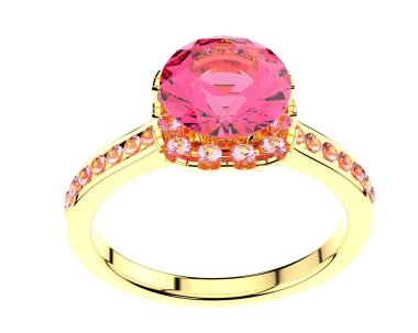 Güzel nişan yüzüğü arka planda izole edildi. 