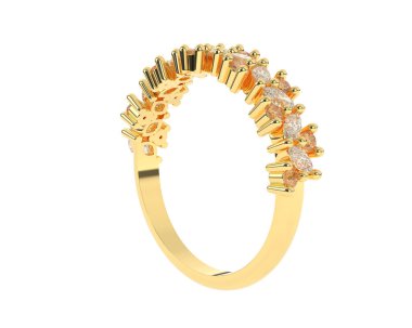 Güzel nişan yüzüğü arka planda izole edildi. 