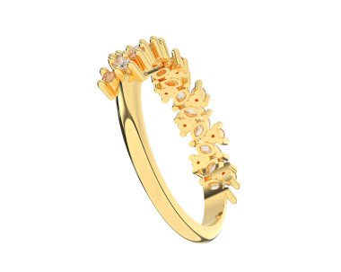 Güzel nişan yüzüğü arka planda izole edildi. 