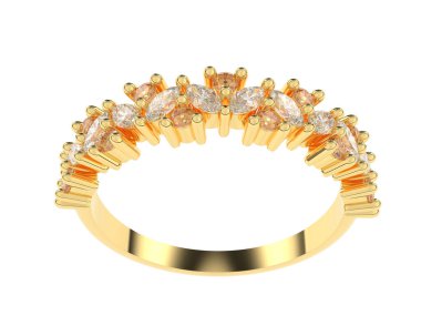 Güzel nişan yüzüğü arka planda izole edildi. 