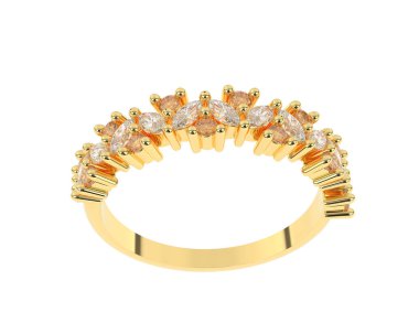 Güzel nişan yüzüğü arka planda izole edildi. 