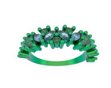 Güzel nişan yüzüğü arka planda izole edildi. 