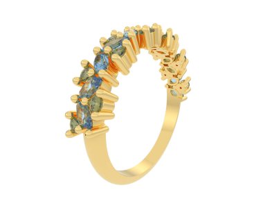 Güzel nişan yüzüğü arka planda izole edildi. 