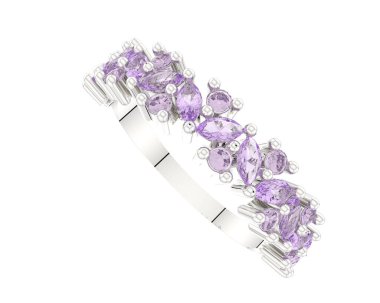 Güzel nişan yüzüğü arka planda izole edildi. 