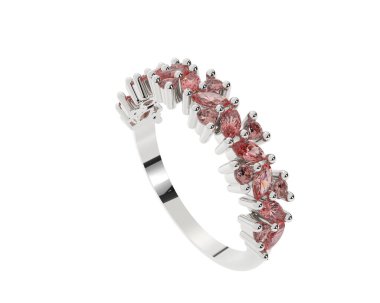 Güzel nişan yüzüğü arka planda izole edildi. 