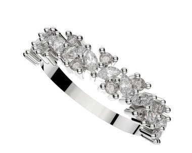 Güzel nişan yüzüğü arka planda izole edildi. 