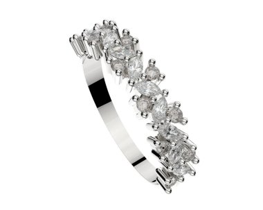 Güzel nişan yüzüğü arka planda izole edildi. 