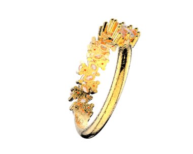 Güzel nişan yüzüğü arka planda izole edildi. 