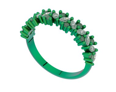 Güzel nişan yüzüğü arka planda izole edildi. 