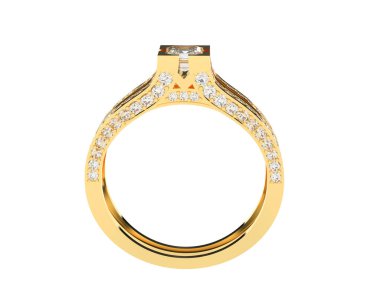 Güzel nişan yüzüğü arka planda izole edildi. 