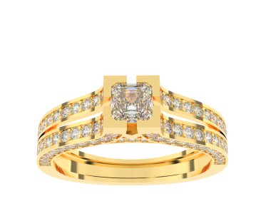 Güzel nişan yüzüğü arka planda izole edildi. 