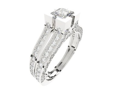 Güzel nişan yüzüğü arka planda izole edildi. 