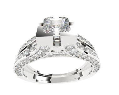 Güzel nişan yüzüğü arka planda izole edildi. 