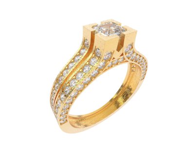 Güzel nişan yüzüğü arka planda izole edildi. 