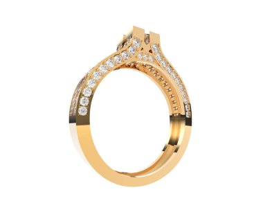 Güzel nişan yüzüğü arka planda izole edildi. 