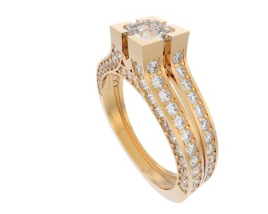 Güzel nişan yüzüğü arka planda izole edildi. 