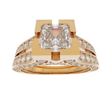 Güzel nişan yüzüğü arka planda izole edildi. 