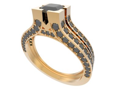 Güzel nişan yüzüğü arka planda izole edildi. 