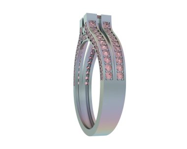 Güzel nişan yüzüğü arka planda izole edildi. 