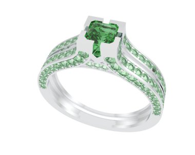 Güzel nişan yüzüğü arka planda izole edildi. 