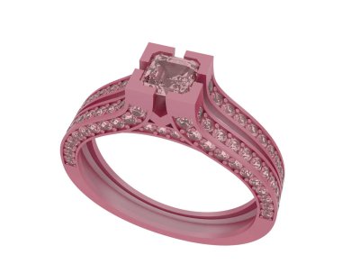 Güzel nişan yüzüğü arka planda izole edildi. 