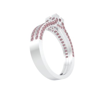 Güzel nişan yüzüğü arka planda izole edildi. 