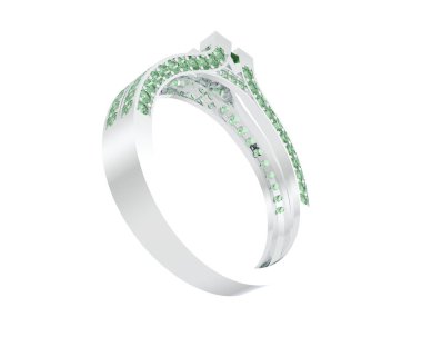 Güzel nişan yüzüğü arka planda izole edildi. 