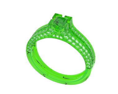 Güzel nişan yüzüğü arka planda izole edildi. 