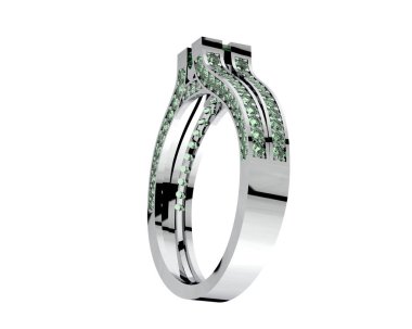 Güzel nişan yüzüğü arka planda izole edildi. 