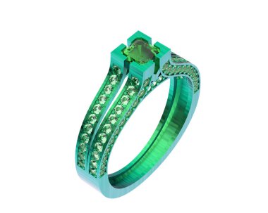 Güzel nişan yüzüğü arka planda izole edildi. 