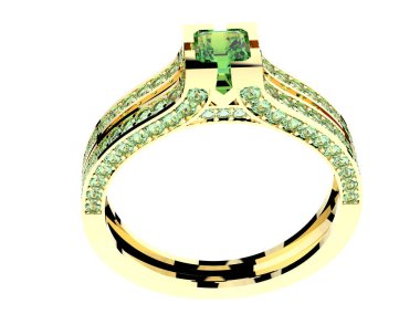 Güzel nişan yüzüğü arka planda izole edildi. 