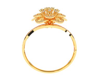 Güzel nişan yüzüğü arka planda izole edildi. 