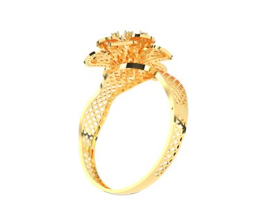 Güzel nişan yüzüğü arka planda izole edildi. 