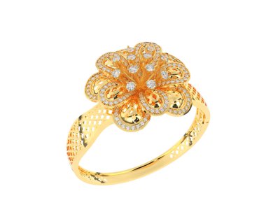 Güzel nişan yüzüğü arka planda izole edildi. 