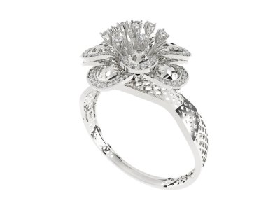 Güzel nişan yüzüğü arka planda izole edildi. 