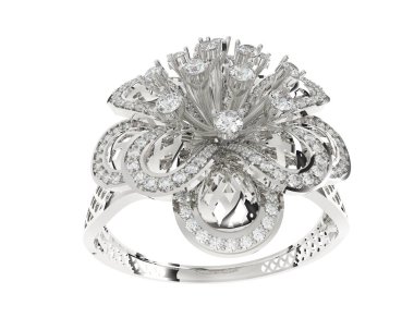 Güzel nişan yüzüğü arka planda izole edildi. 