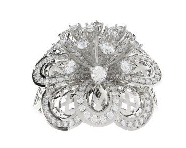 Güzel nişan yüzüğü arka planda izole edildi. 