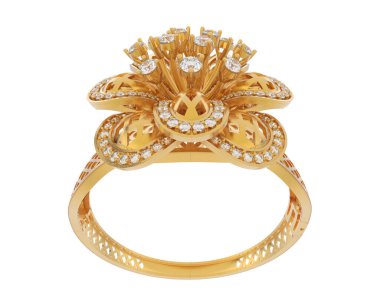 Güzel nişan yüzüğü arka planda izole edildi. 