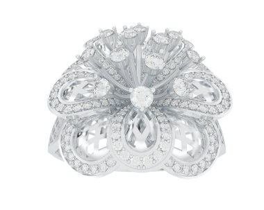 Güzel nişan yüzüğü arka planda izole edildi. 