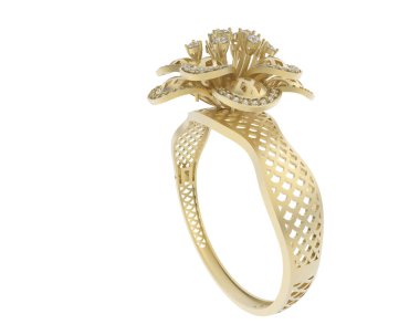 Güzel nişan yüzüğü arka planda izole edildi. 