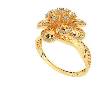 Güzel nişan yüzüğü arka planda izole edildi. 