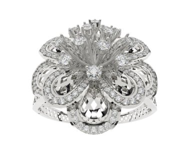 Güzel nişan yüzüğü arka planda izole edildi. 