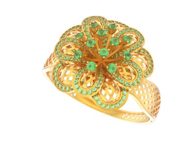 Güzel nişan yüzüğü arka planda izole edildi. 