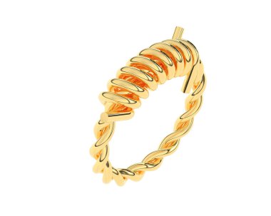 Güzel nişan yüzüğü arka planda izole edildi. 