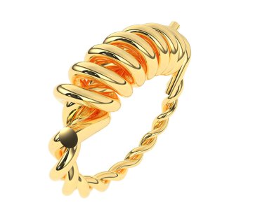 Güzel nişan yüzüğü arka planda izole edildi. 