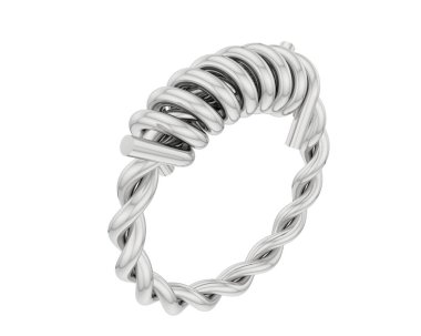 Güzel nişan yüzüğü arka planda izole edildi. 